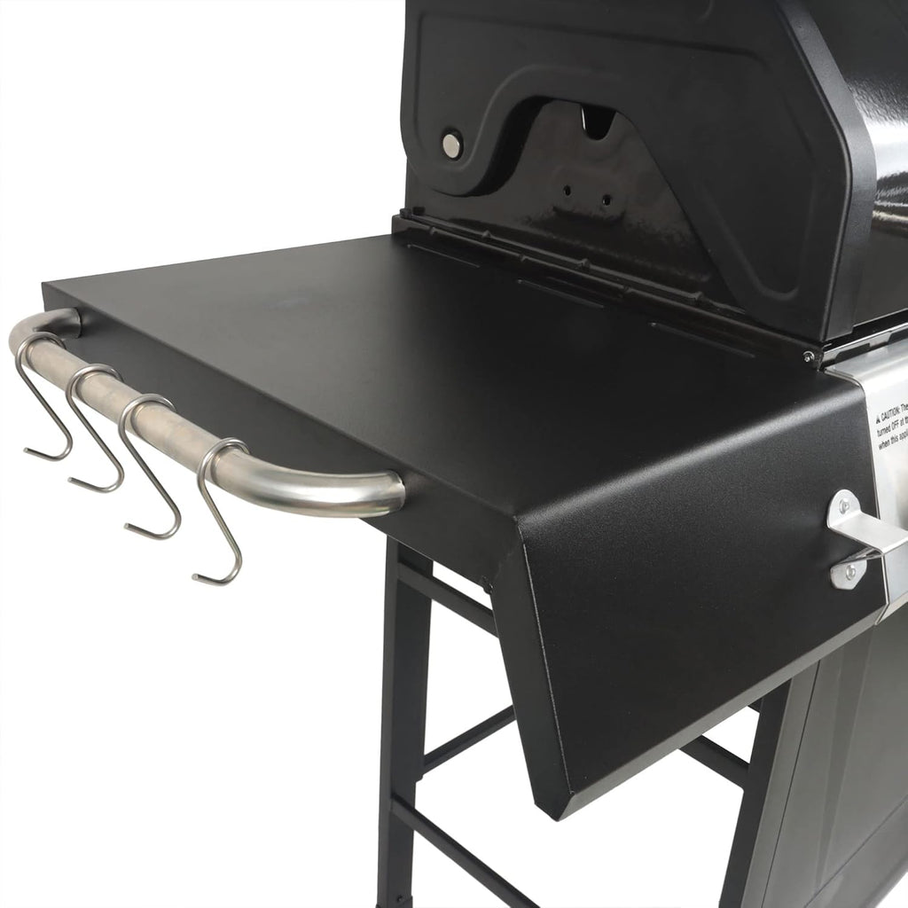 Cuisinart 4 Burner Propane Gas Grill Portable BBQ with Lid Wheels Side Shelves
