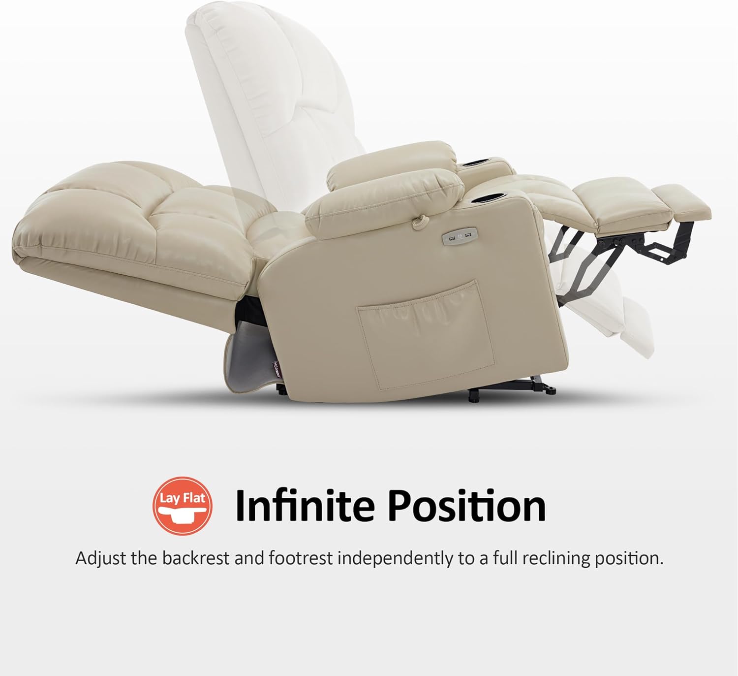 MCombo Large Power Lift Recliner Chair with Dual Motor Massage Heat Faux Leather