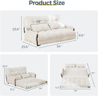 MAXYOYO Adjustable Floor Sofa Bed with Armrest Double Black Foldable Sleeper