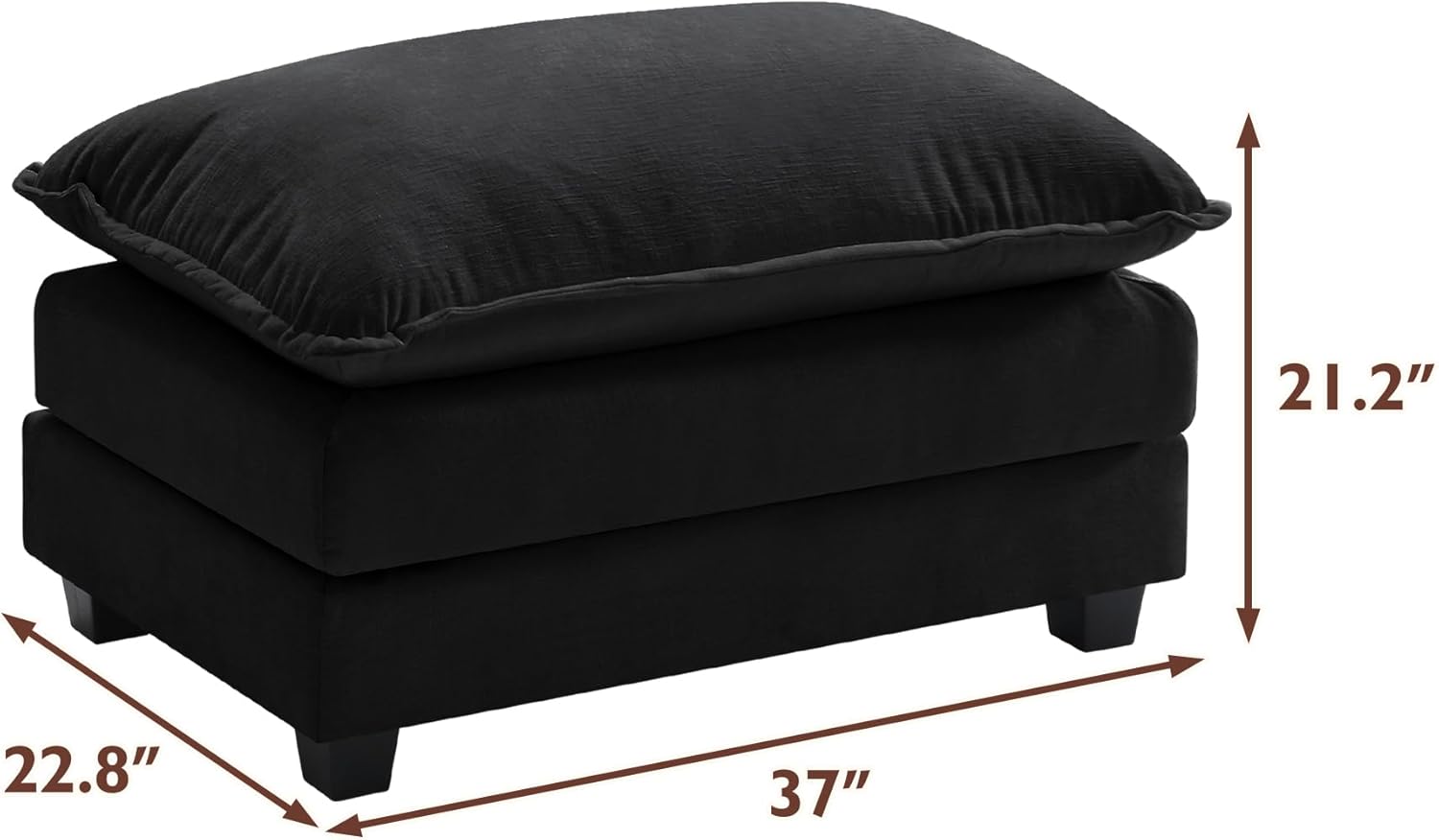 Ihanherry U Shaped Modular Cloud Sofa 5 Seat Chenille Sectional with Ottoman