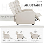 Homall Modern Recliner Chair PU Leather Padded Seat Single Sofa Home Theater