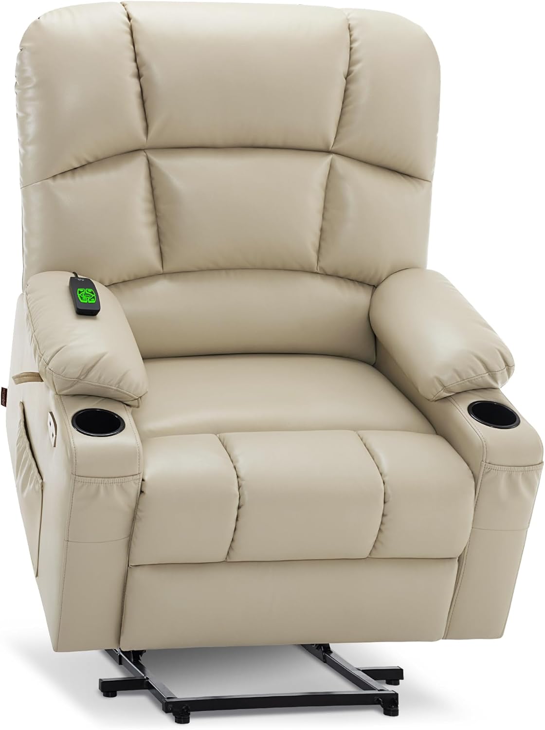 MCombo Large Power Lift Recliner Chair with Dual Motor Massage Heat Faux Leather