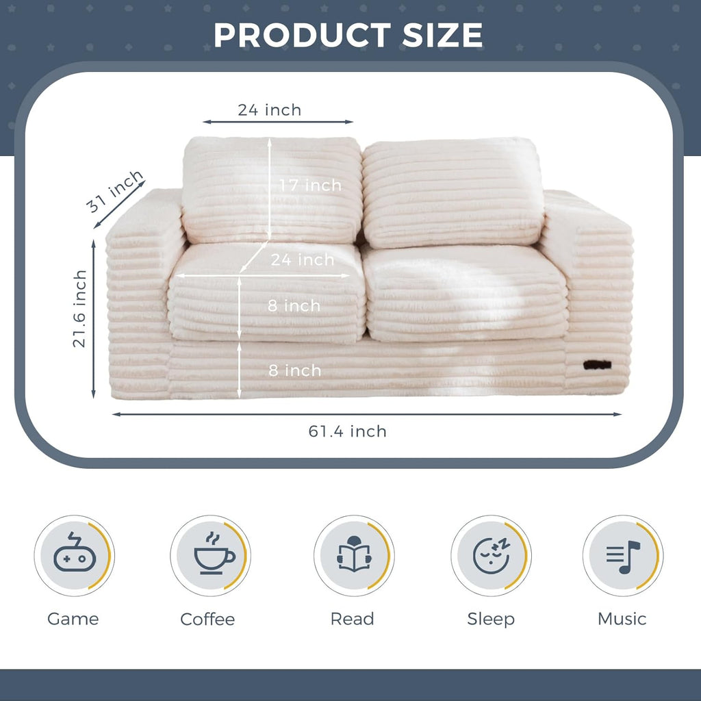 MAXYOYO Giant Bean Bag Chair for Adults with Pillows and Armrests