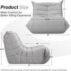 Hobestluk Giant Bean Bag Chair Memory Foam Faux Leather Floor Sofa for Adults