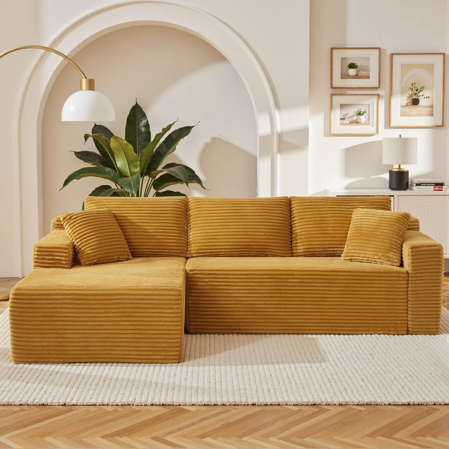 HANXIN Cloud Sectional Sofa L Shape Chaise Deep Seat Modular Living Room Couch