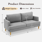 Loveseat Sofa Couch USB Ports 2 Seater Deep Seating Small Couch