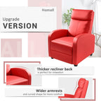 Homall Modern Recliner Chair PU Leather Padded Seat Single Sofa Home Theater