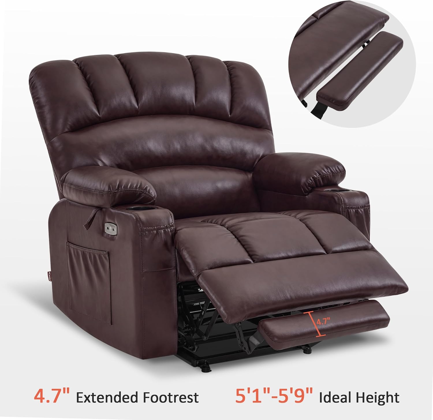 MCombo Power Lift Recliner Chair for Elderly with Heat Massage USB Cup Holders