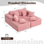 Afuson Boneless Sectional Sofa L Shape Deep Seat Cloud Couch Living Room
