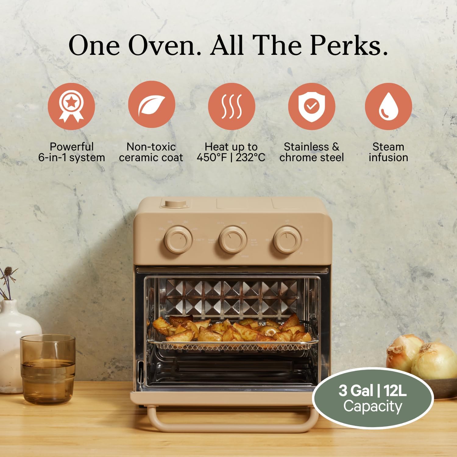 Our Place Air Fryer Toaster Oven 6 in 1 Compact Countertop Blue Multifunction