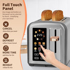 SEEDEEM 4 Slice Touch Screen Toaster LCD Display 7 Shade Settings Wide Slots 1800W