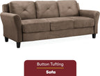 Lifestyle Harrington Sofa Upholstered Microfiber Fabric Curved Arm Couch