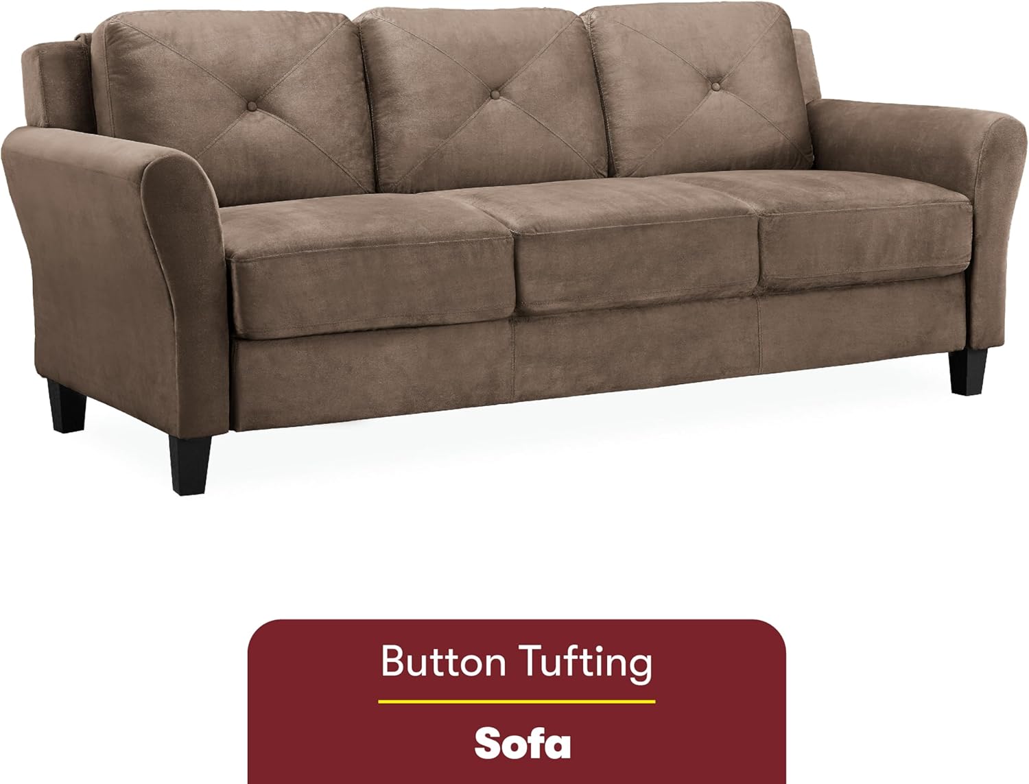 Lifestyle Harrington Sofa Upholstered Microfiber Fabric Curved Arm Couch