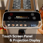whall Digital Touch Screen Toaster 4 Slice Stainless Steel Dual Control Wide Slots