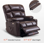MCombo Large Power Lift Recliner Chair with Dual Motor Massage Heat Faux Leather