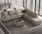 Belffin Velvet Modular Sectional Sofa with Ottoman Sleeper Bed Storage