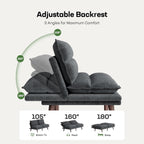 Marsail Futon Sofa Bed Convertible Corduroy Loveseat with Adjustable Backrest
