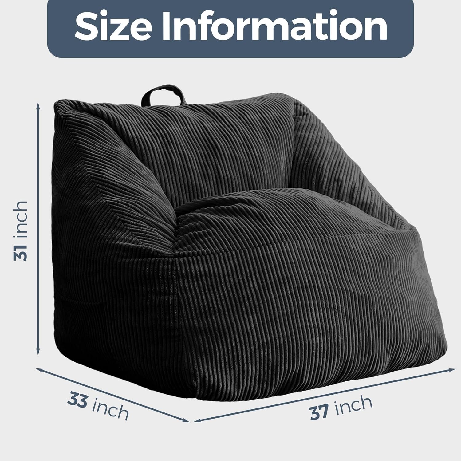 MAXYOYO Bean Bag Chair with Handle and Pocket for Adults Kids Teens
