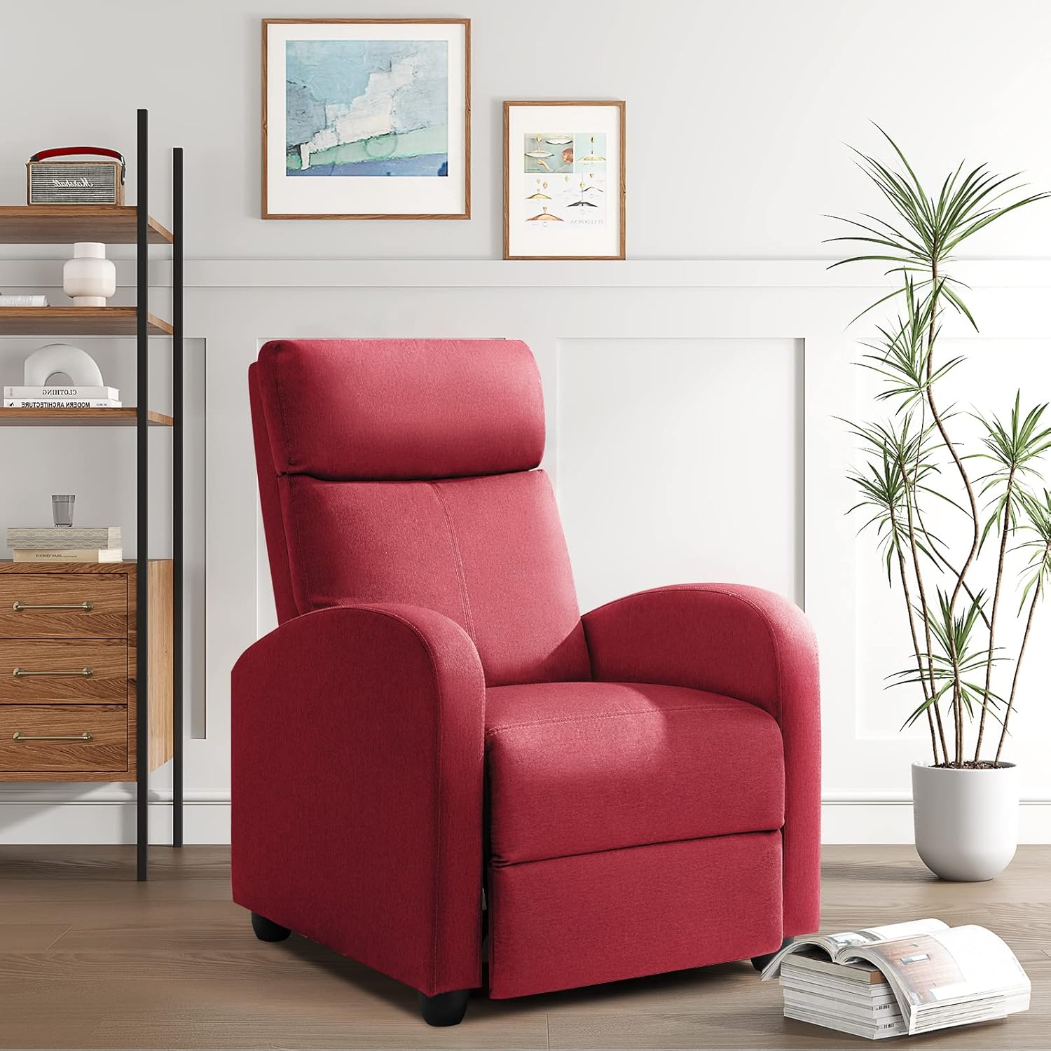 JUMMICO Adjustable Recliner Chair Thick Cushion Home Theater Sofa Living Room