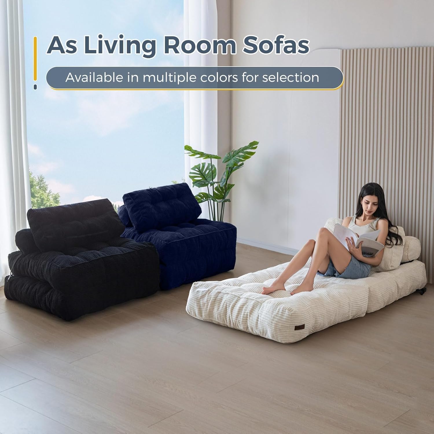 MAXYOYO Folding Sofa Bed Convertible Sleeper Chair with Pillow