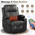 YONISEE 3 Seat Recliner Sofa Large Manual Reclining Couch with Storage Console