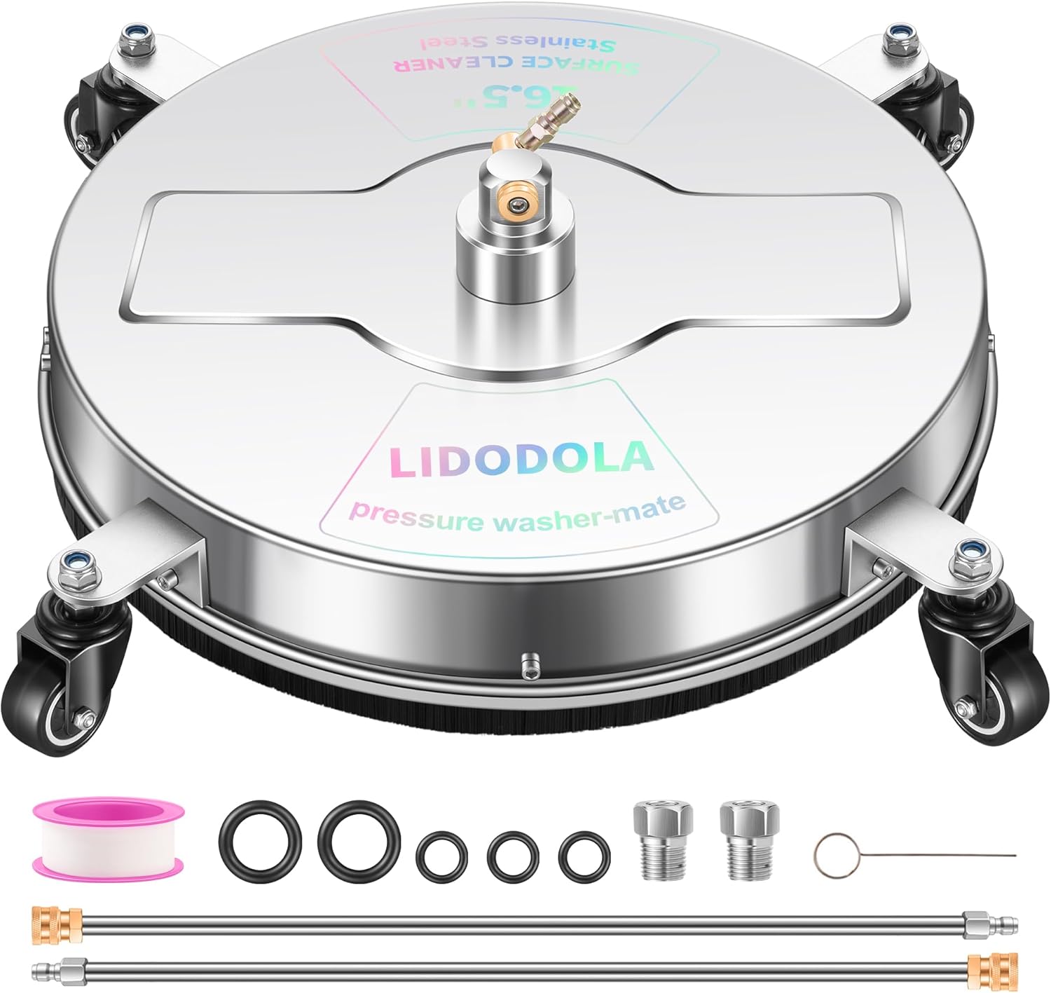 LidoDola 14 Inch Pressure Washer Surface Cleaner with Wheels for Concrete Patio Deck