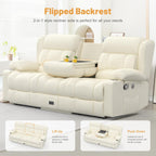 Dresegmt Loveseat Recliner Sofa 3 Seat Flip Backrest with Storage USB Cup Holders