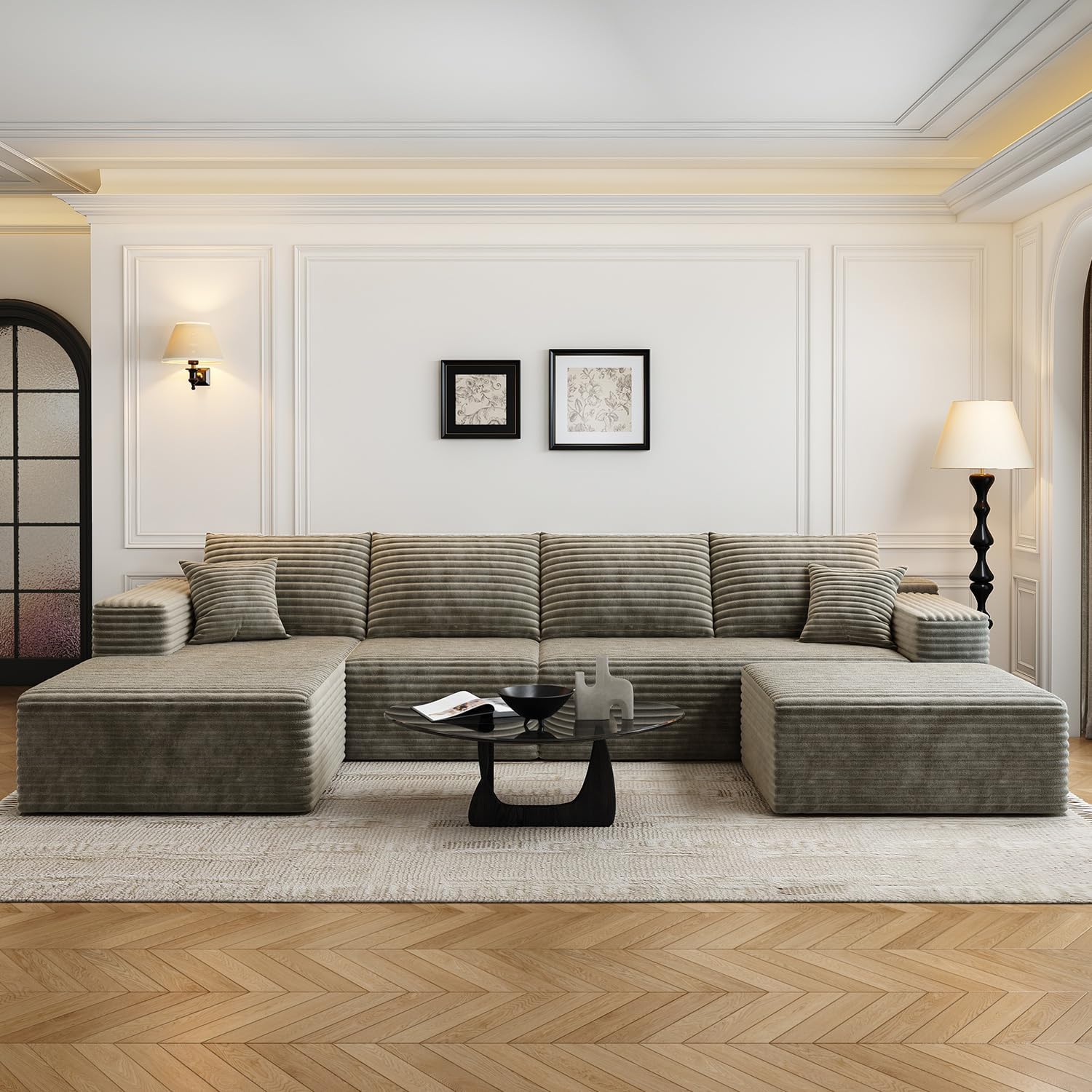 Settab Cloud Modular Sectional Sofa U Shaped Deep Seat Living Room Couch