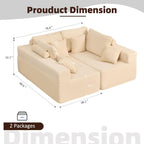 Afuson Boneless Sectional Sofa L Shape Deep Seat Cloud Couch Living Room