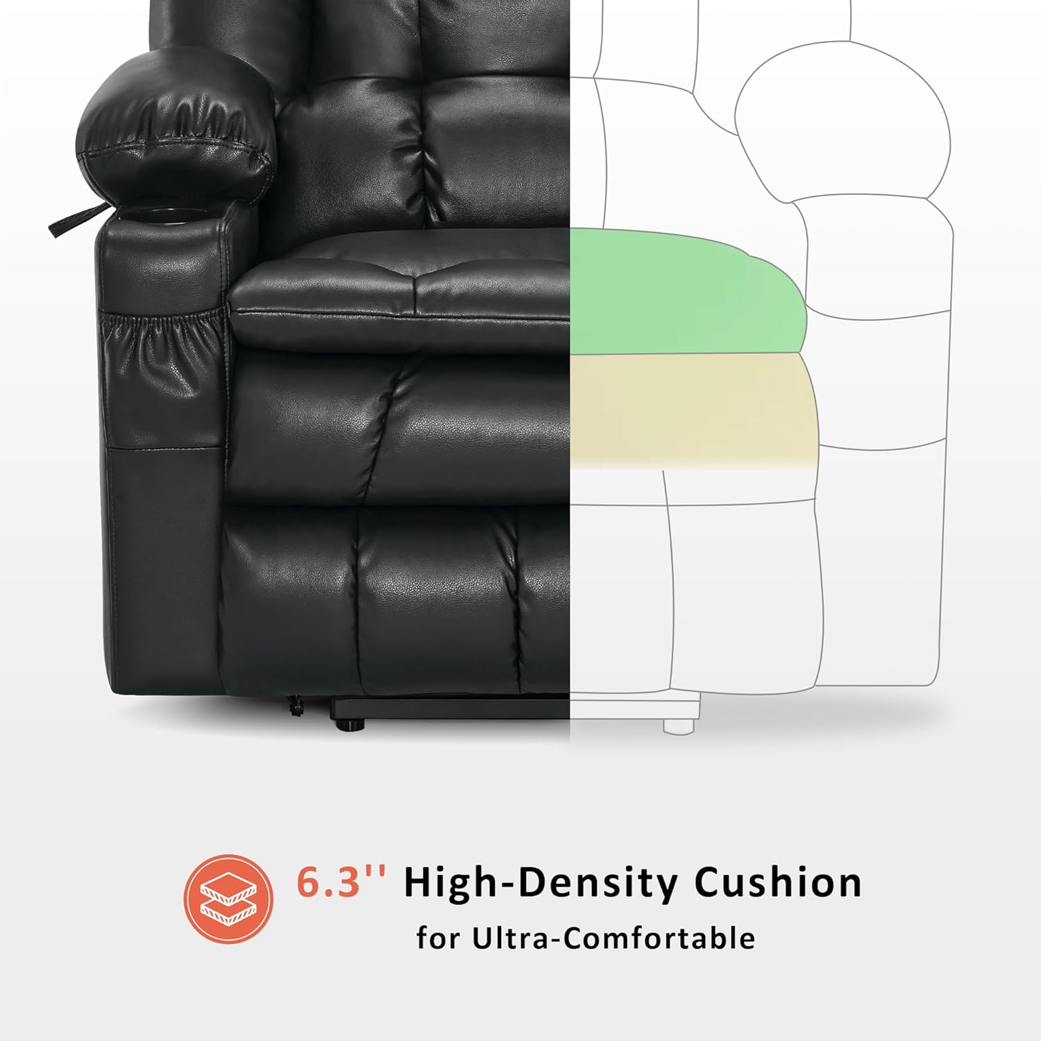 MCombo Dual Motor Power Lift Recliner Chair for Elderly with Heat Massage USB