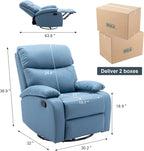 GNMLP2020 Swivel Rocker Recliner Chair Manual Small Space Nursery Living Room