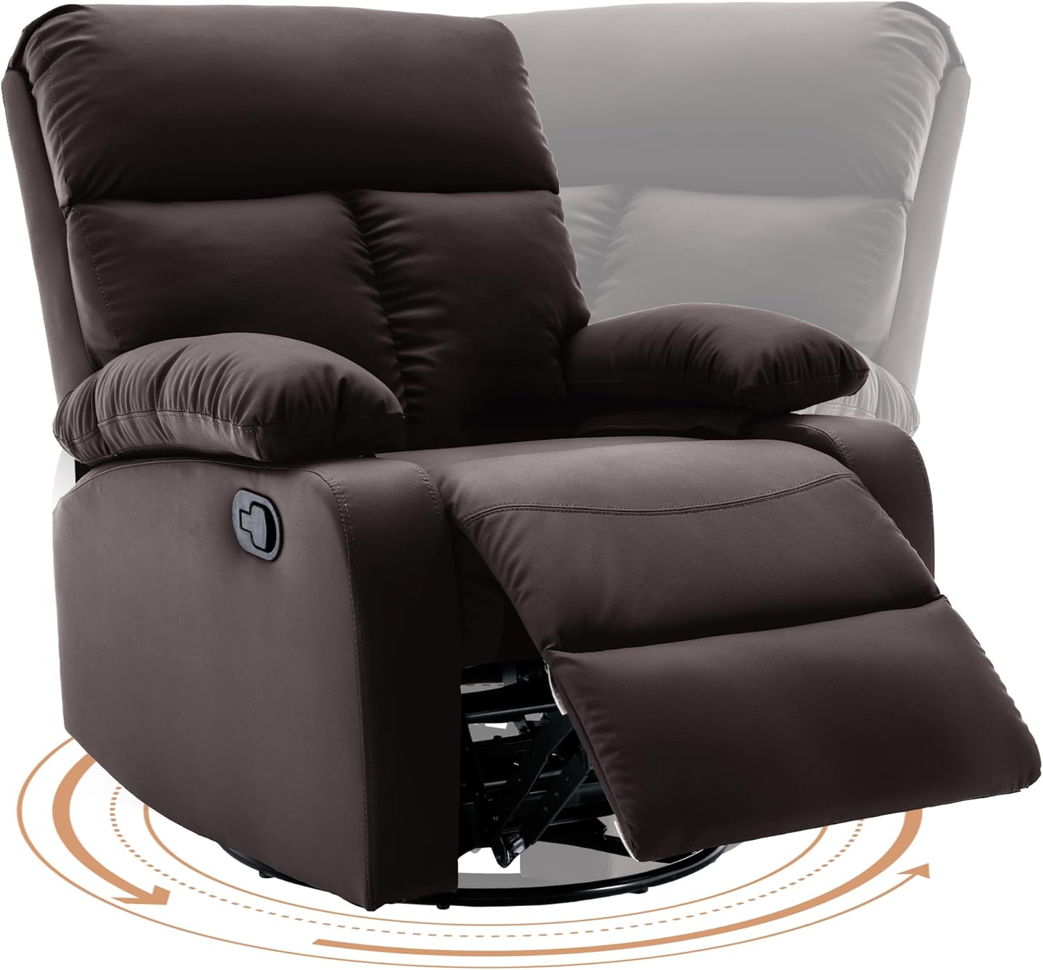 hzlagm Swivel Rocker Recliner Chair Small Space Rocking Recliner