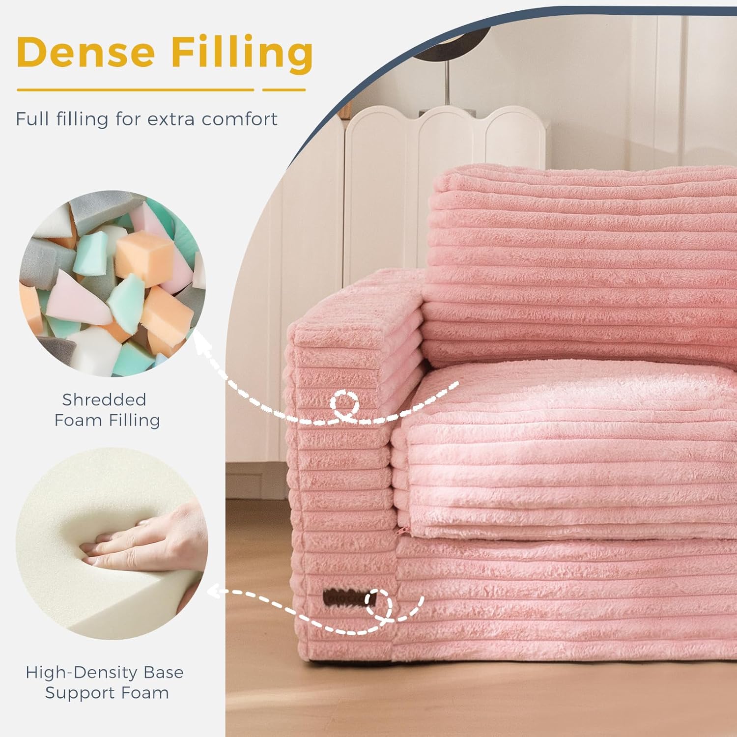 MAXYOYO Giant Bean Bag Chair for Adults with Pillows and Armrests