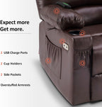 MCombo Power Lift Recliner Chair for Elderly with Heat Massage USB Cup Holders