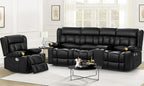 Dresegmt Loveseat Recliner Sofa 3 Seat Flip Backrest with Storage USB Cup Holders