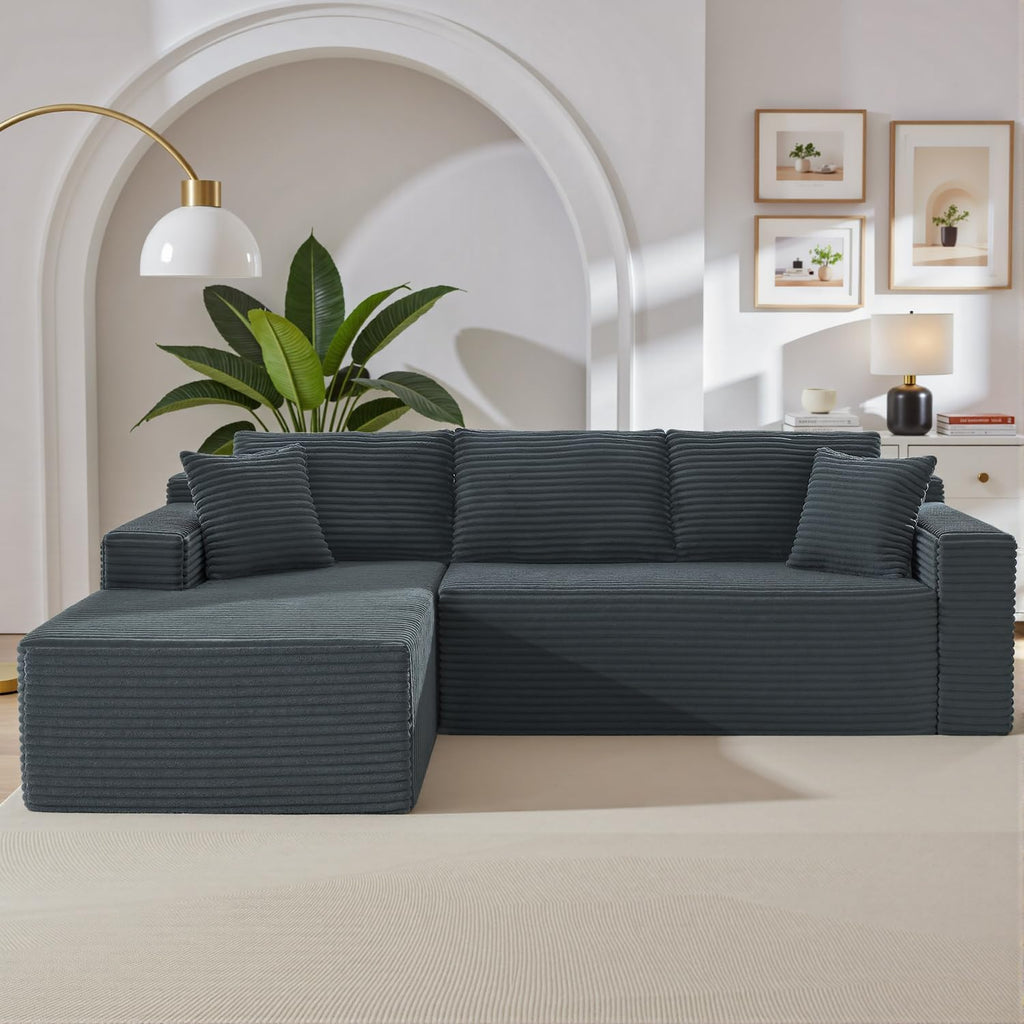 HANXIN Cloud Sectional Sofa L Shape Chaise Deep Seat Modular Living Room Couch