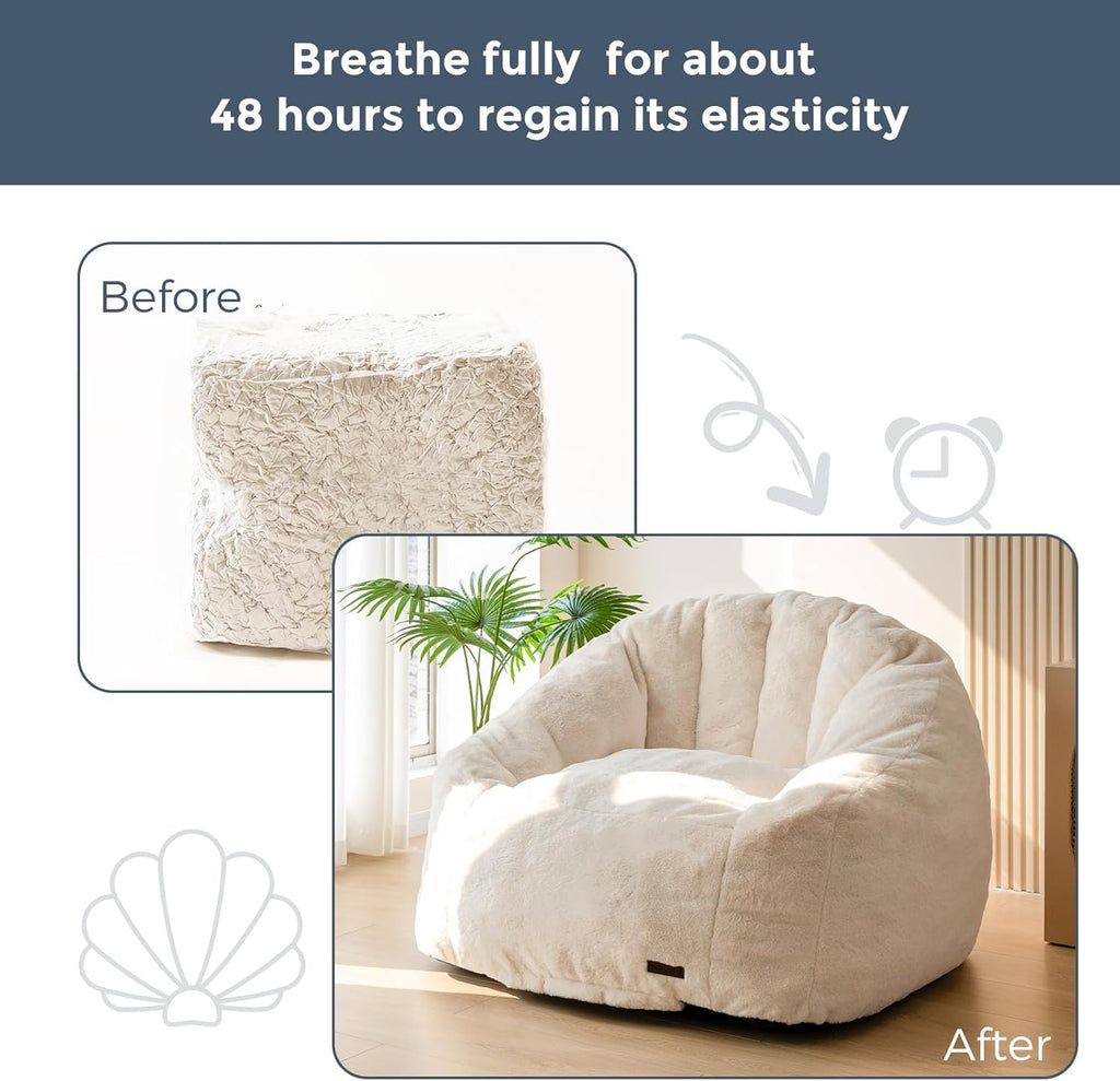 MAXYOYO Giant Bean Bag Chair Oversized Faux Fur Sofa for Adults Kids