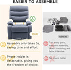 GNMLP2020 Swivel Rocker Recliner Chair Manual Small Space Nursery Living Room