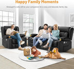 Dresegmt Loveseat Recliner Sofa 3 Seat Flip Backrest with Storage USB Cup Holders