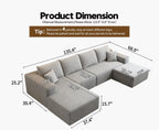 Settab Cloud Modular Sectional Sofa U Shaped Deep Seat Living Room Couch