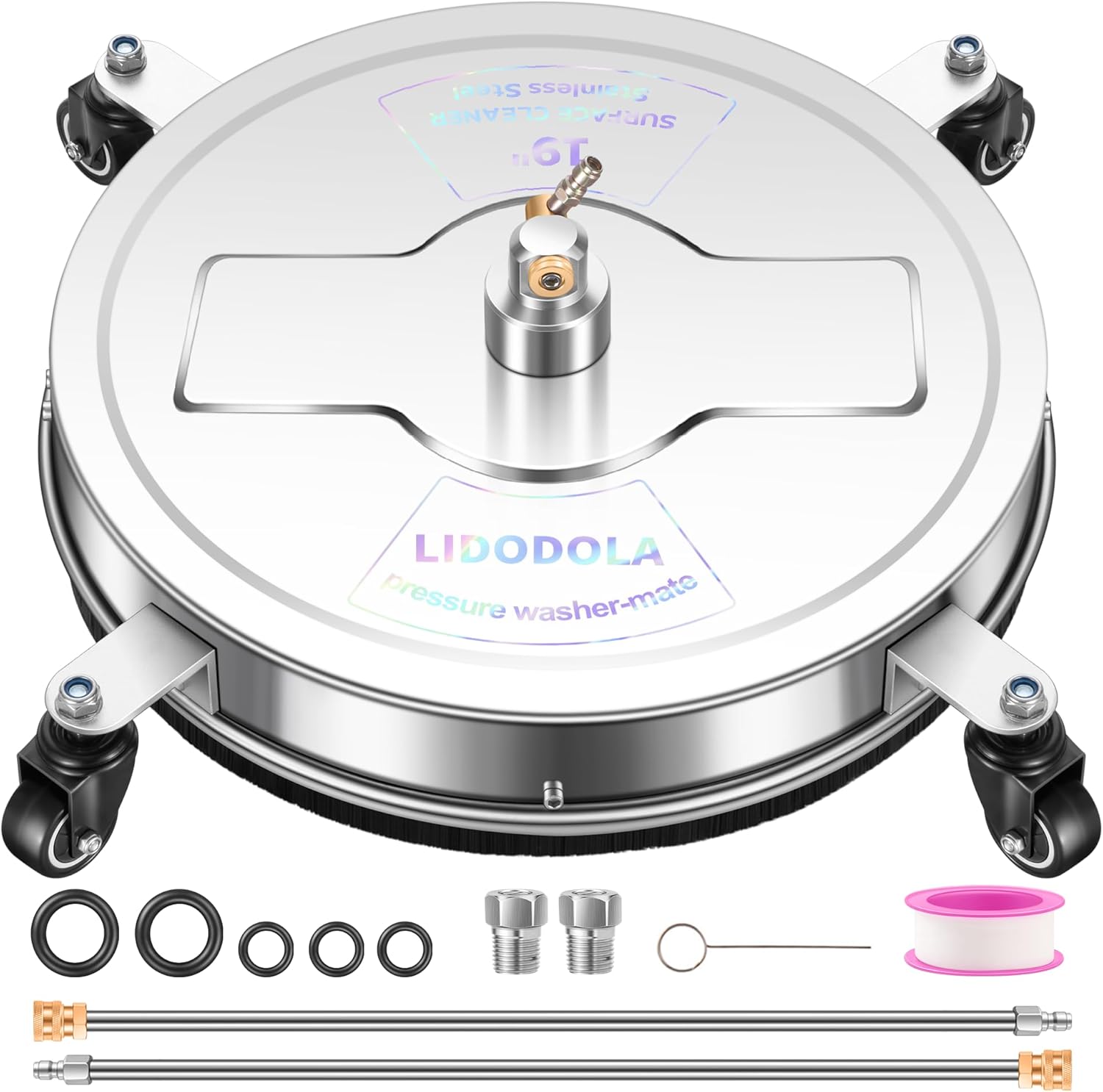 LidoDola 14 Inch Pressure Washer Surface Cleaner with Wheels for Concrete Patio Deck