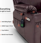 MCombo Electric Power Lift Recliner Massage Heat Chair for Elderly 3 Positions 2 Pockets USB