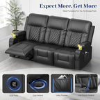 FURNIMAT Loveseat Recliner Sofa 2 Seater PU Leather Couch with USB Cup Holders