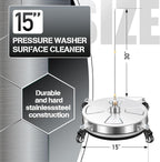 LidoDola 14 Inch Pressure Washer Surface Cleaner with Wheels for Concrete Patio Deck