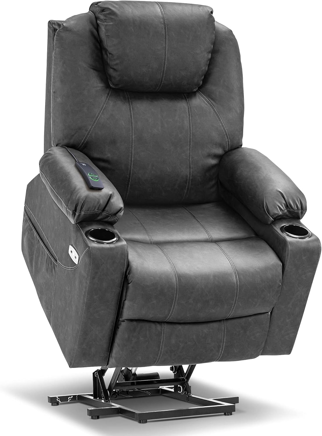 MCombo Electric Power Lift Recliner Massage Heat Chair for Elderly 3 Positions 2 Pockets USB