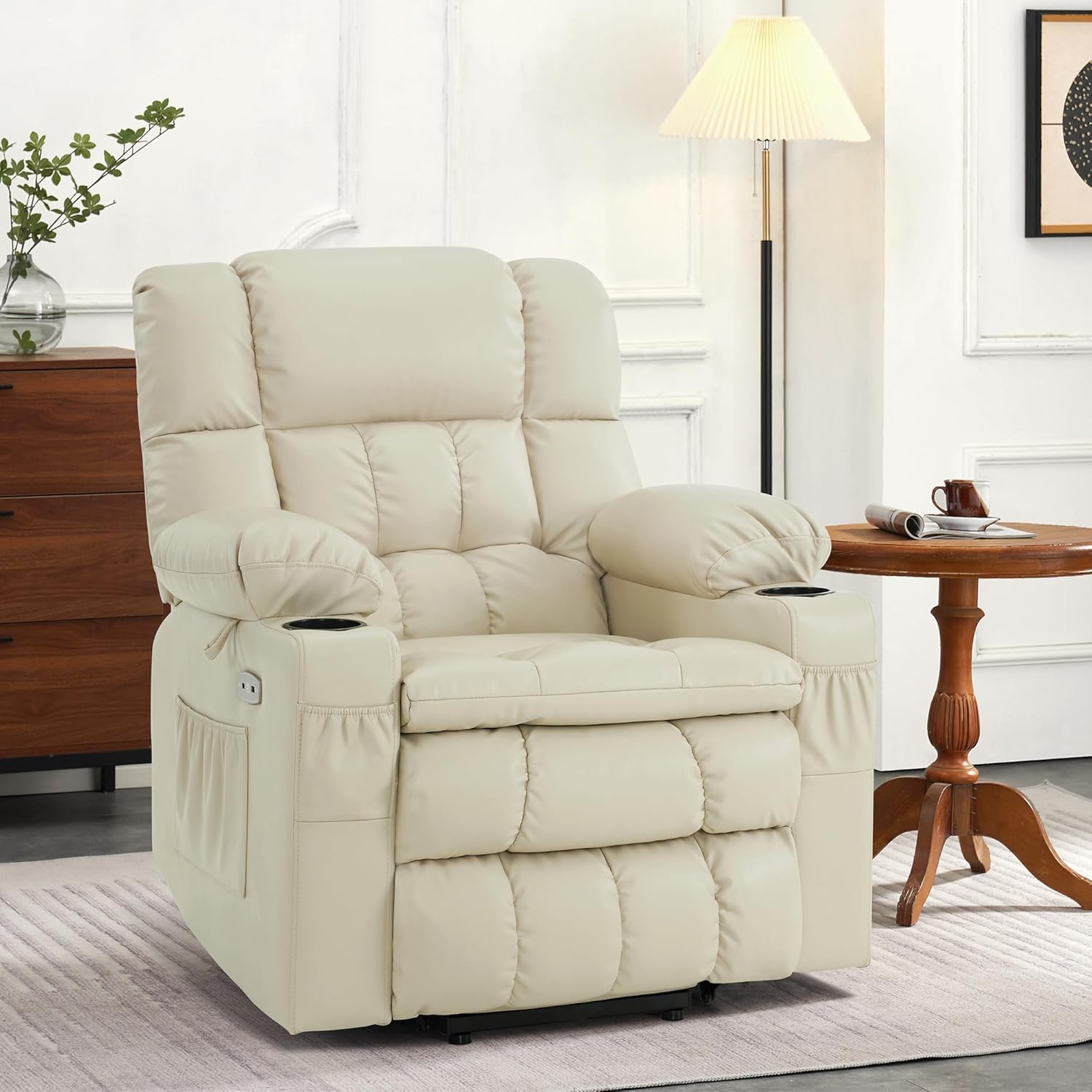 MCombo Dual Motor Power Lift Recliner Chair for Elderly with Heat Massage USB
