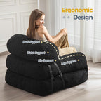 MAXYOYO Boucle Folding Sofa Bed Convertible Sleeper Chair with Pillow