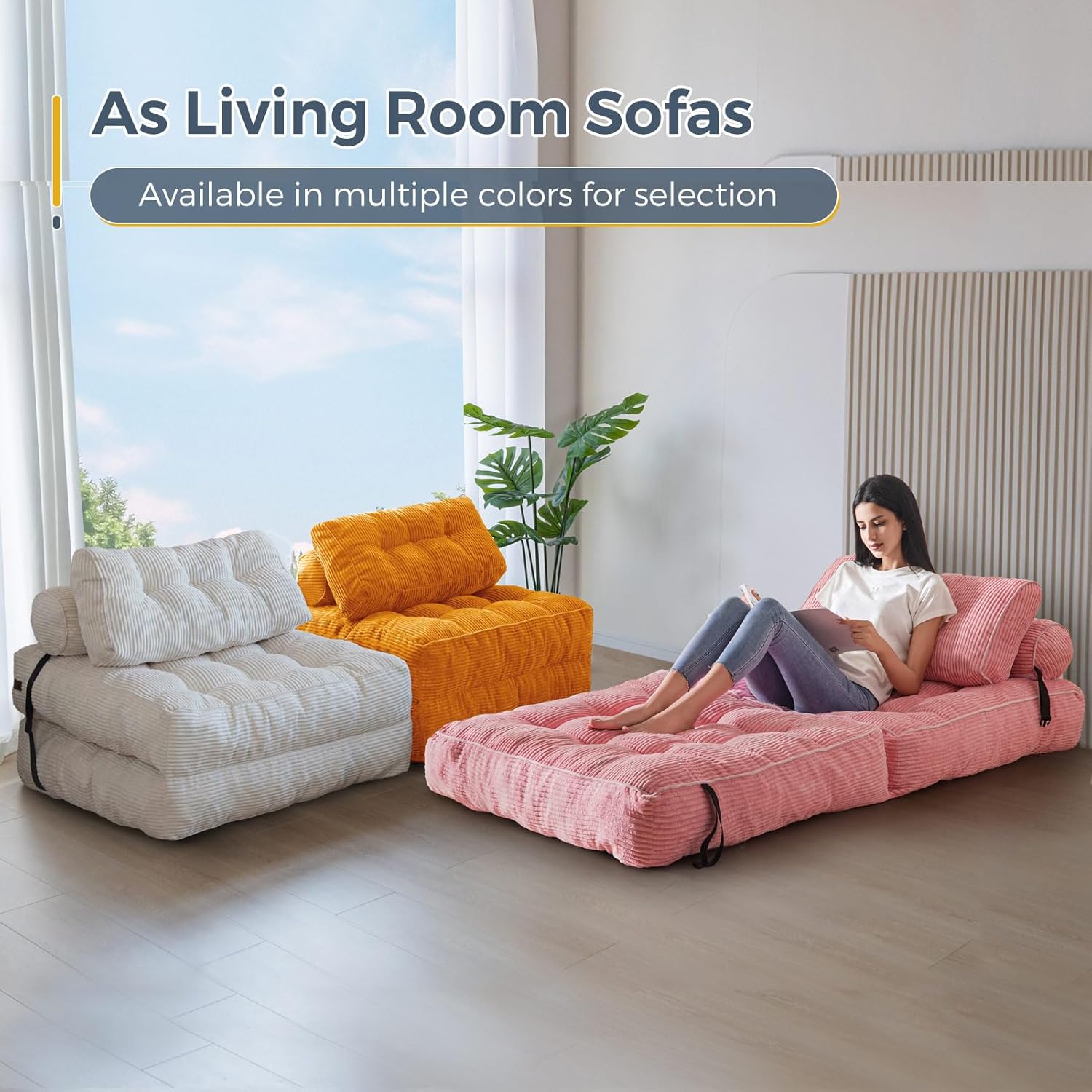 MAXYOYO Folding Sofa Bed Convertible Sleeper Chair with Pillow