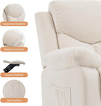Sftaiyou Manual Rocker Recliner Chair Massage Fabric Overstuffed Soft Recliner