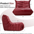 Hobestluk Giant Bean Bag Chair Memory Foam Faux Leather Floor Sofa for Adults